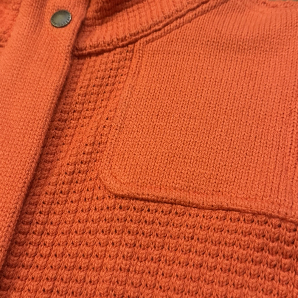 Lauren Ralph Lauren Knit Sweater Coat Size:M Orange Cardigan Full Zip Button - Picture 15 of 16